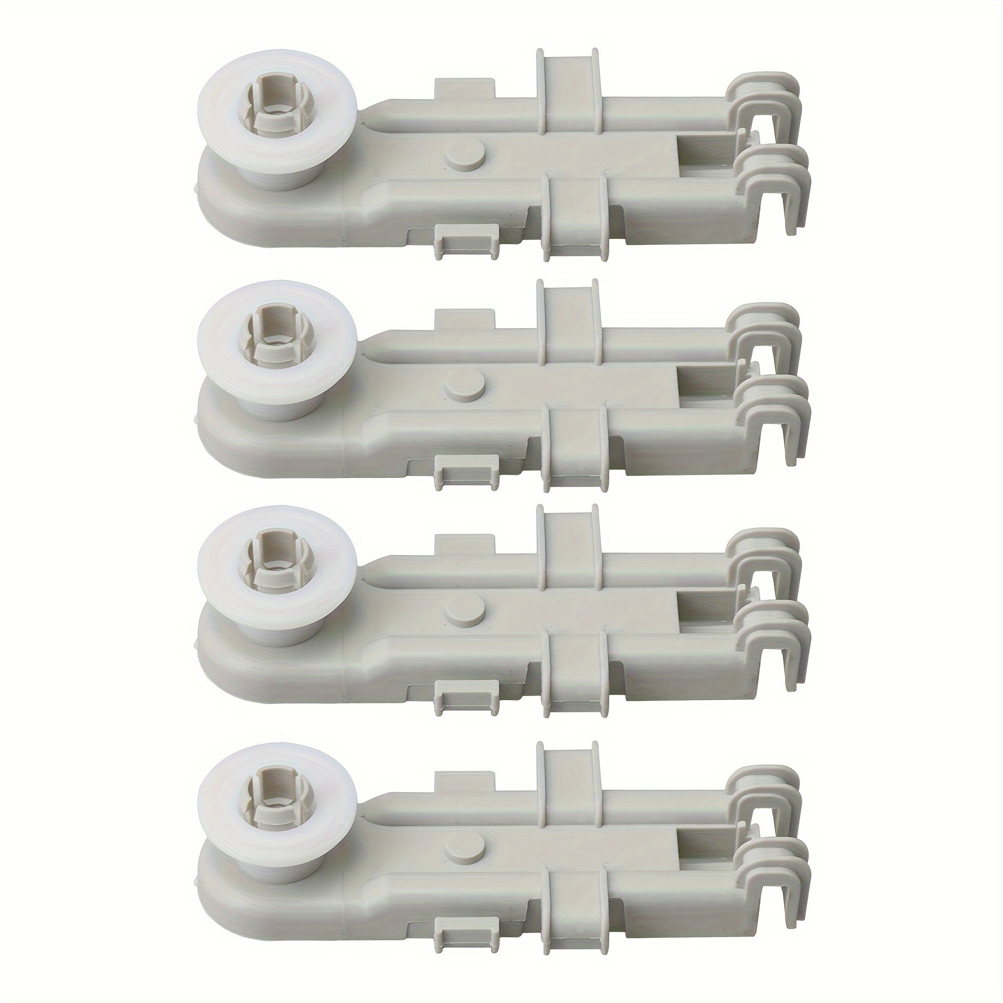 4 dona idish-tovoq uchun rack g'ildiraklari, qora o'rnatmalar bilan, bardoshli plastmassa, oson siljish uchun aksessuarlar