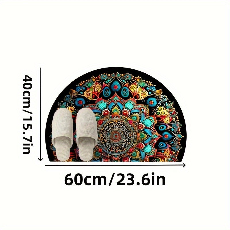 Outdoor Doormat Non-Slip Bohemian Mandala Thick Soft Sand Imprint