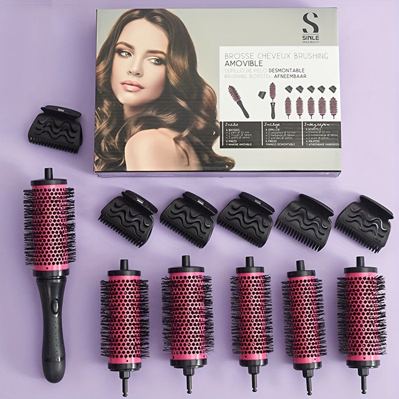 6-Piece Hair Styling Comb Set for Women Aluminum Copper Detangling Curling Brushes