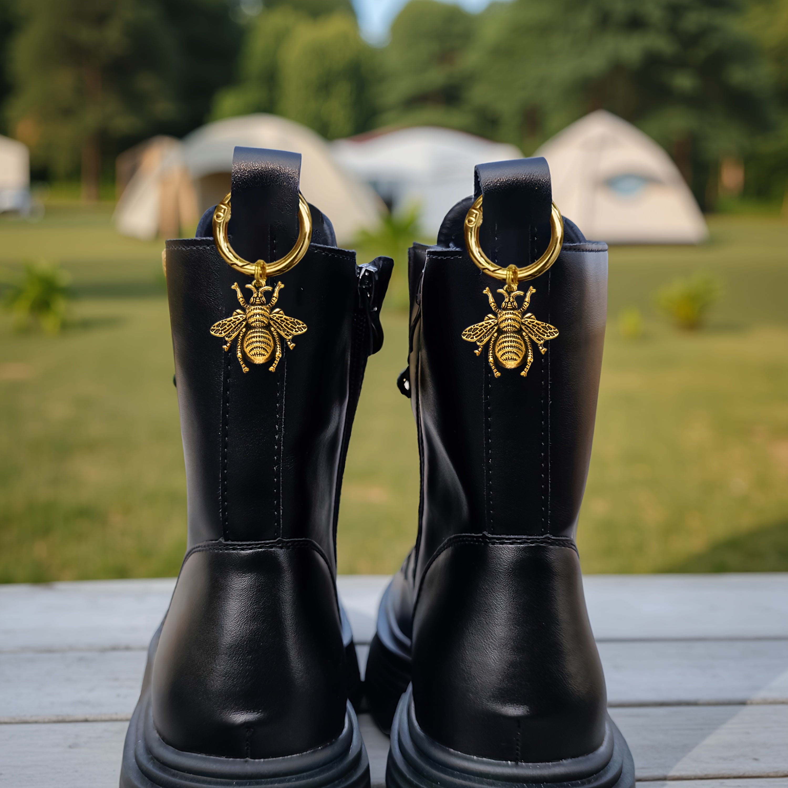 2Pcs Unisex Zinc Alloy Bee Shoe Charms Animal Texture Wing Decoration