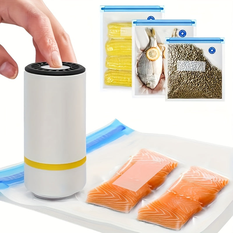 Handheld Vacuum Sealer USB Rechargeable with 800mAh Battery and 10 Food Storage Bags