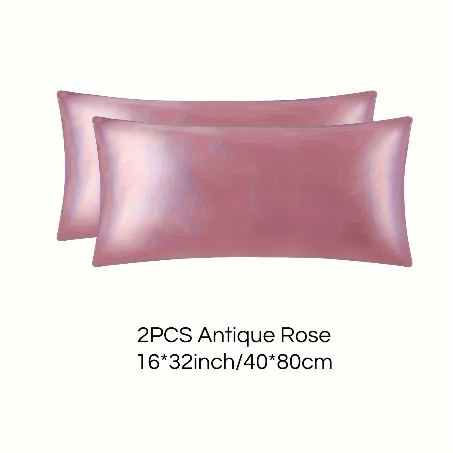 Set of 2 Mulberry Silk Pillowcases Hypoallergenic Satin Weave Solid Color Invisible Zipper Machine Washable Skin Hair Care