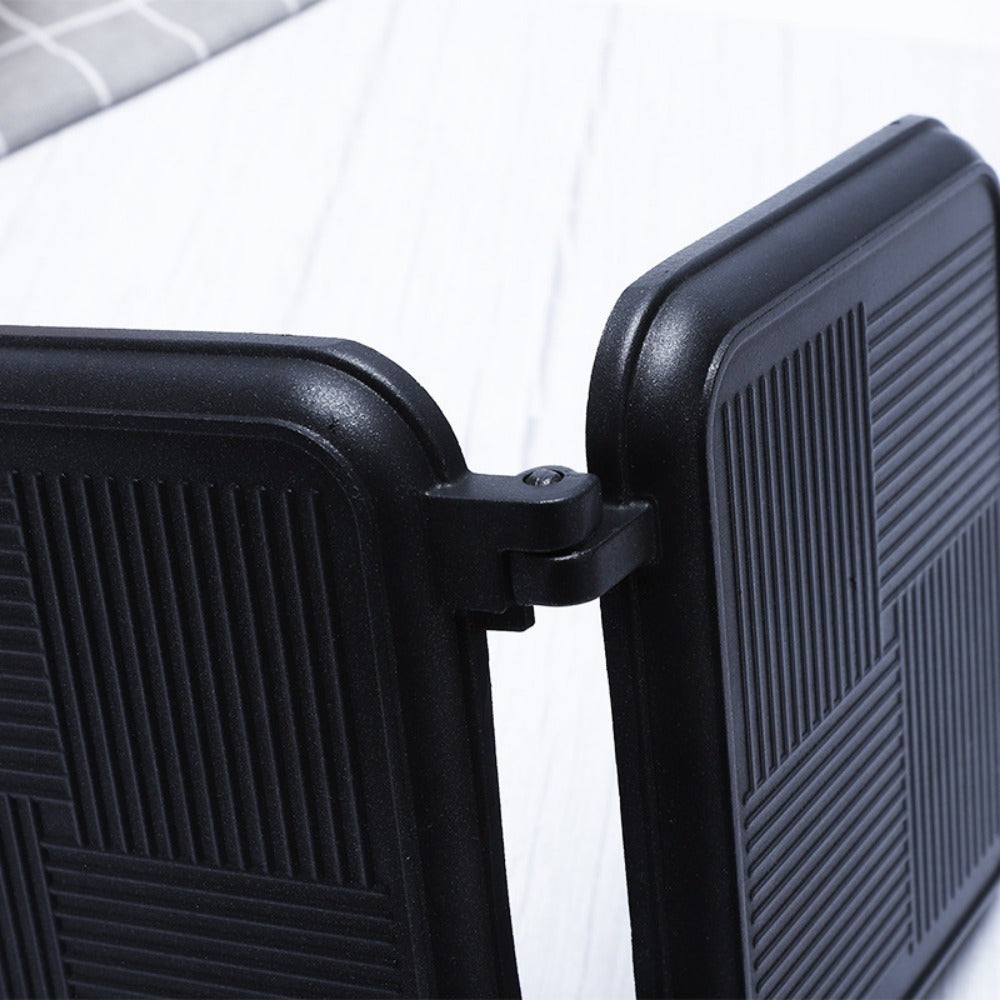 Olib tashlanadigan egilgan sendvich tayyorlash panasi, ikki tomonlama isitish bilan, 1000W alyuminiy kvadrat grill, nonushta sendvichlari, grill, tuxum, pancake uchun. Mashina yuvish uchun mos, batareyalar talab qilinmaydi.