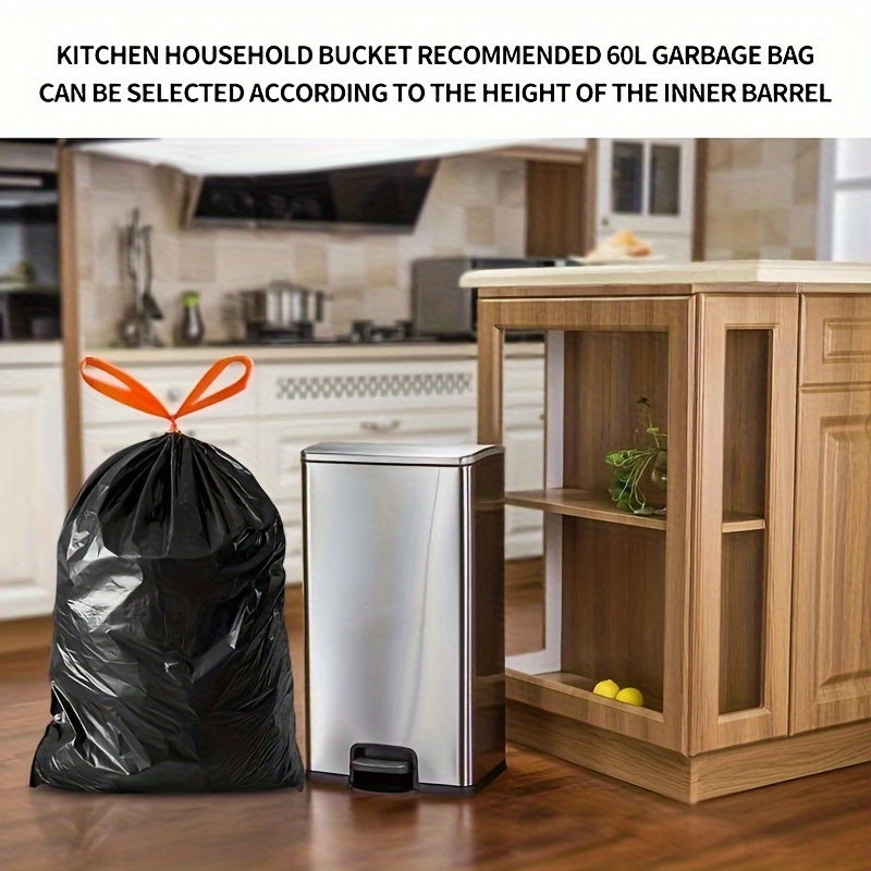 Large Thickened Drawstring Garbage Bags for Kitchen Yard and Barrel 30L 60L 98L