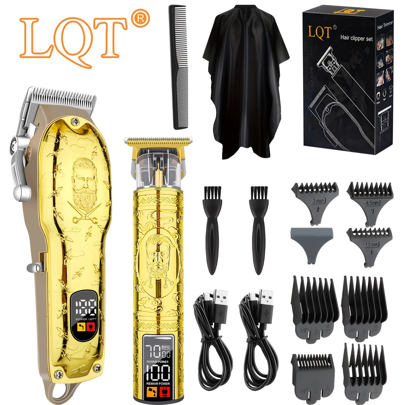 Электрический триммер для волос и бороды, аккумуляторный USB, беспроводной, для домашнего использования