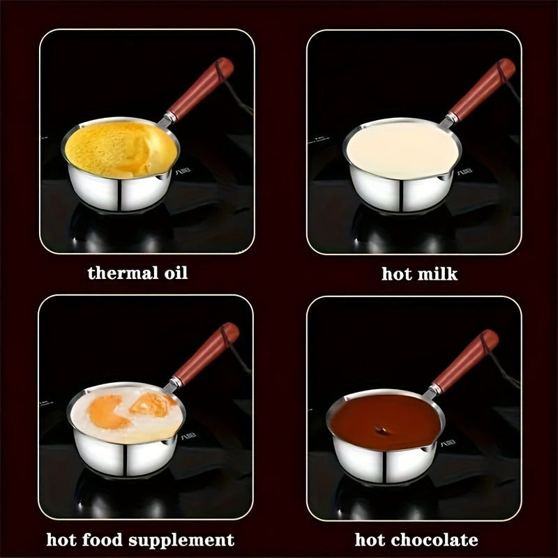300ml Stainless Steel Mini Saucepan for Heating Oil Milk and Melting Chocolate