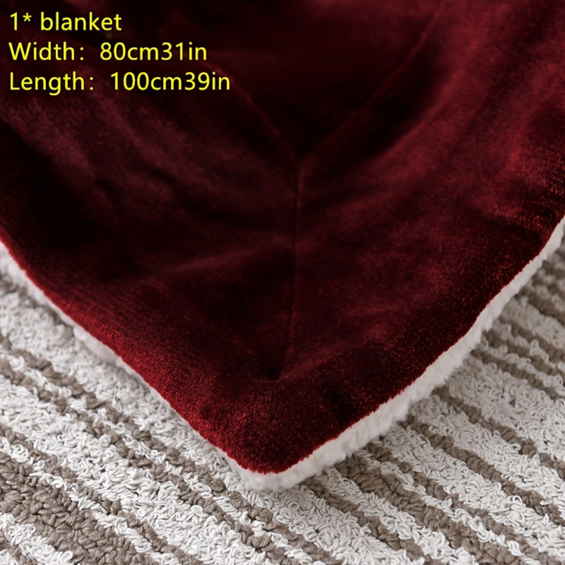 Green Velvet Blanket Small Throw 100% Polyester Woven Plush Fleece All Seasons