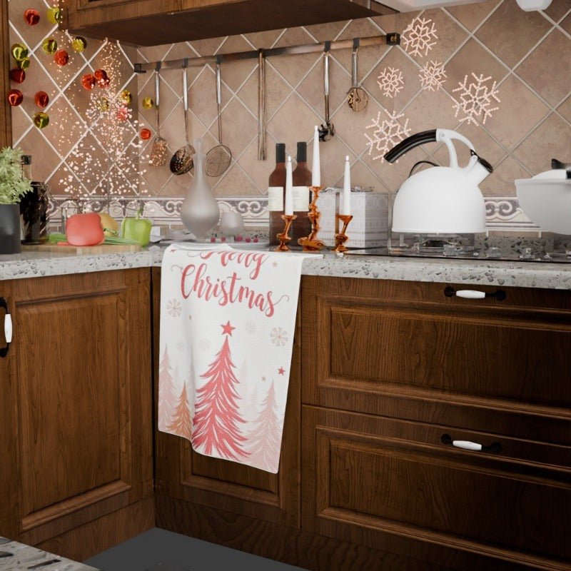 Christmas Tree Snowflake Towel Gift Decoration 18x66cm White