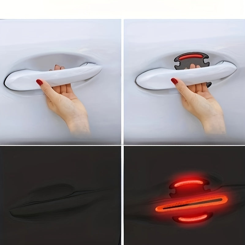 Car Door Handle Stickers Anti-Scratch Reflective Protective Film