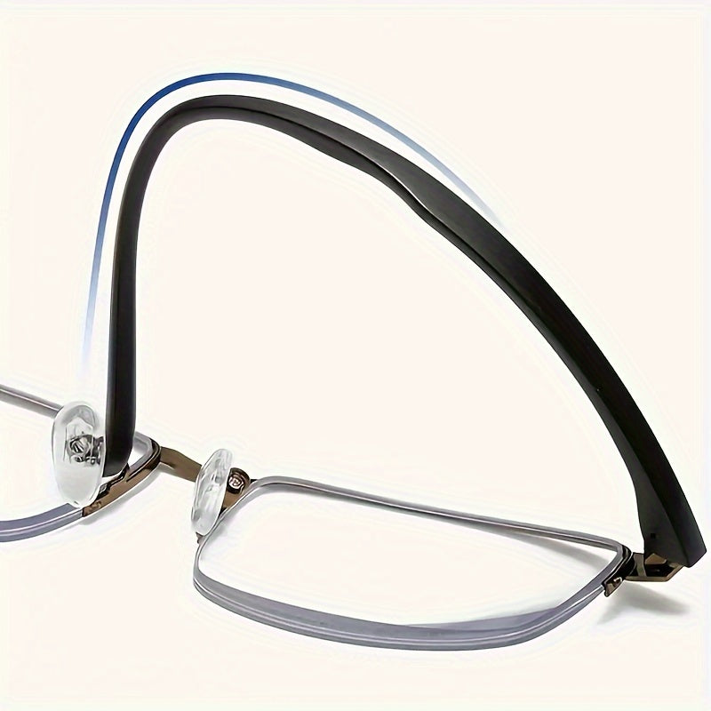 Unisex Progressive Multi-Focus Reading Glasses Rectangular Metal Frame in 3 Colors