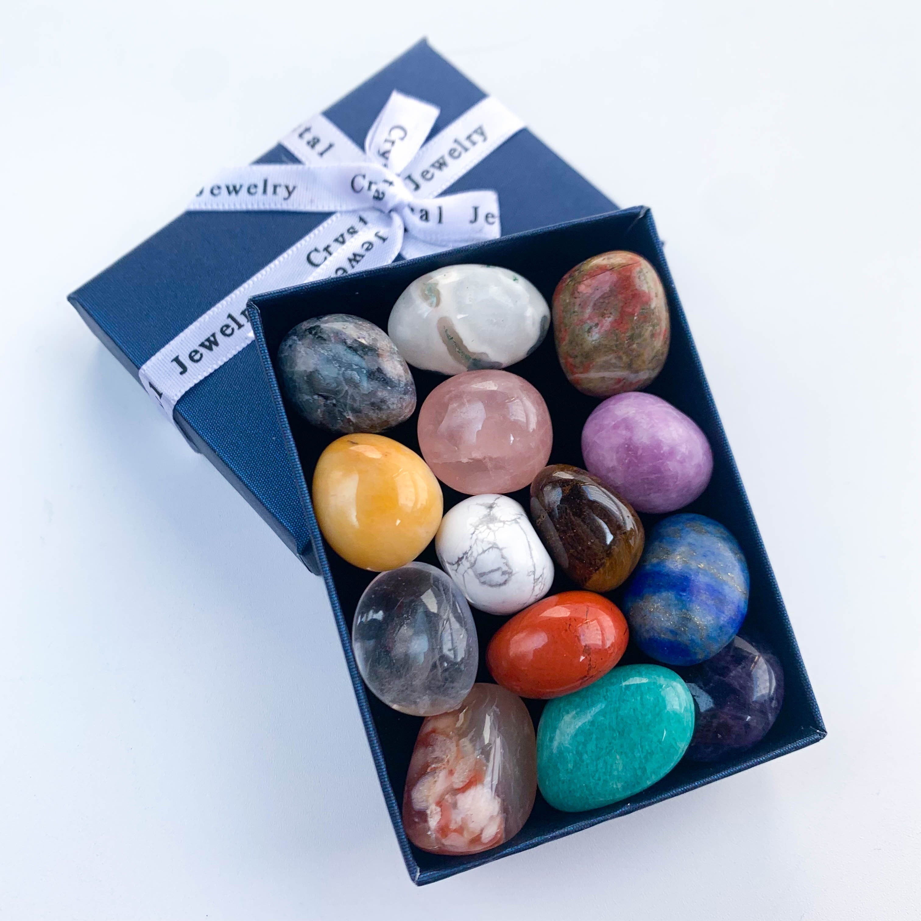 Ручные каменные шкатулки для украшений с натуральными камнями и аксессуарами для проектов DIY или подарков