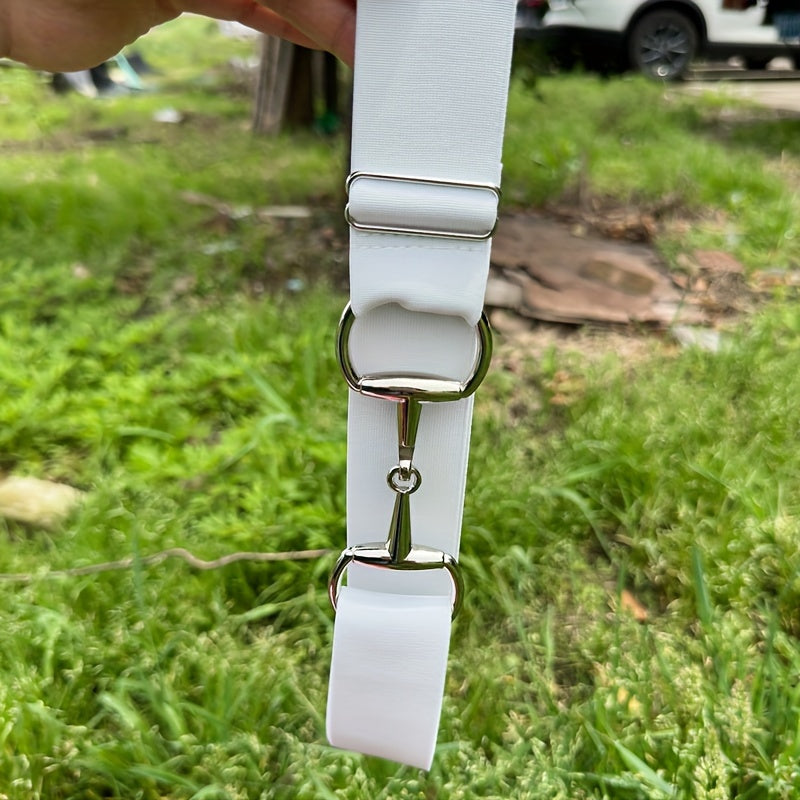 Women's Elastic Waist Belt with Metal Buckle Adjustable Stretchable Accessory