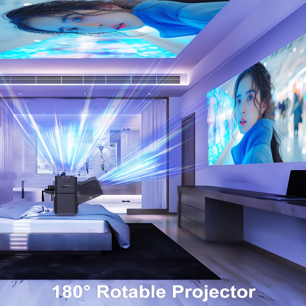 4K Android Video Projector 1080p 390 ANSI Brightness Portable Home Theater
