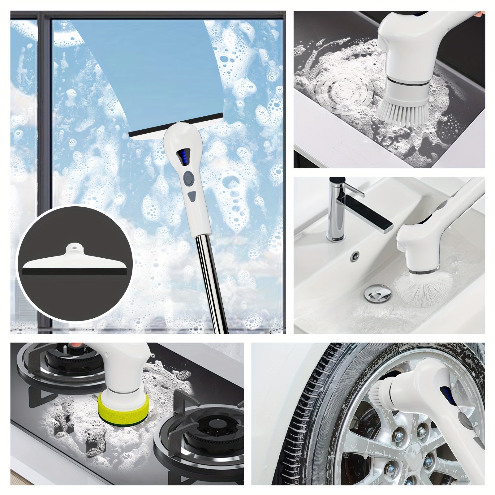 Sozlanadigan uzaytirish va 9 ta boshli Elektr rotatsiyali tozalash choʻpqi