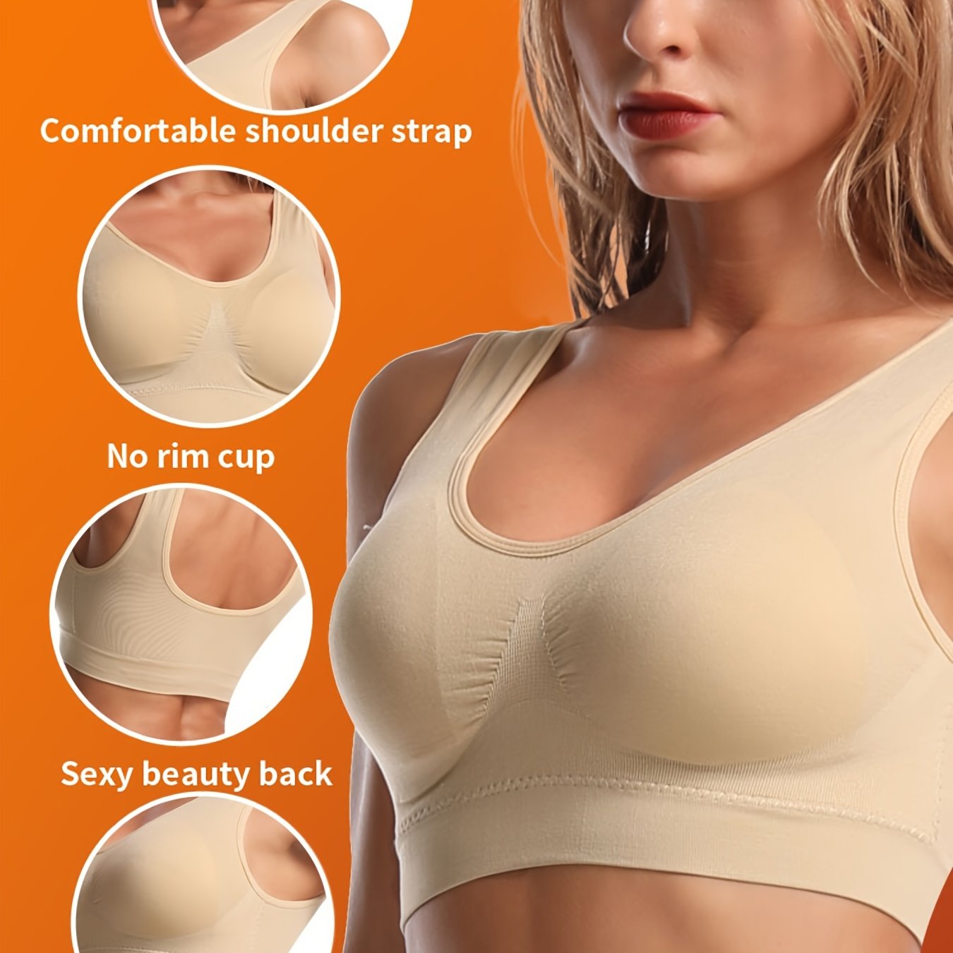 Seamless Padded Sports Bra for Women with Support and Comfort