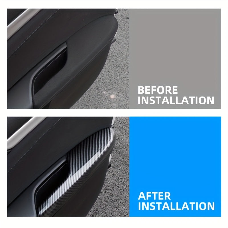 4-Piece Carbon Fiber Door Armrest Protector Cover Trim for Honda Civic 2016-2021