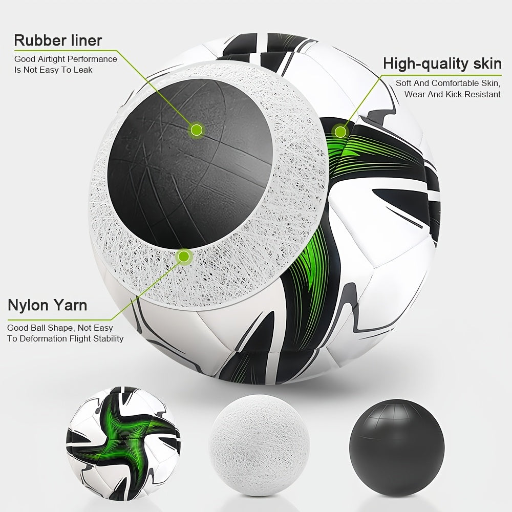 Size 5 Soccer Ball Durable PVC Outdoor Training Match All-Season