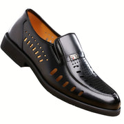 Men's Slip-On Formal Shoes Hollow Out Design Non-Slip Wear-Resistant Business