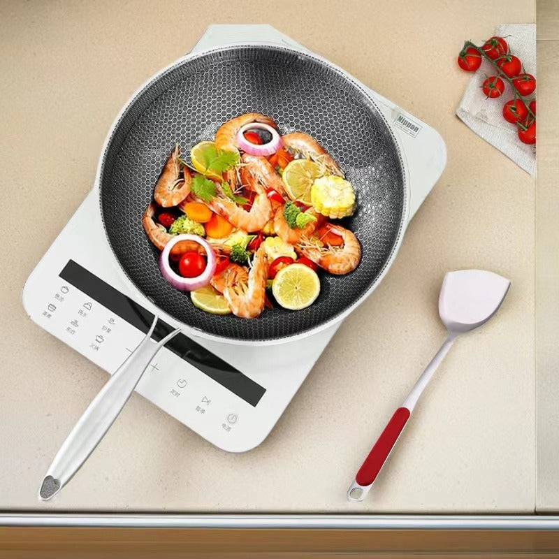 Stainless Steel Honeycomb Wok Non-Stick Coating for Home and Restaurant Cooking