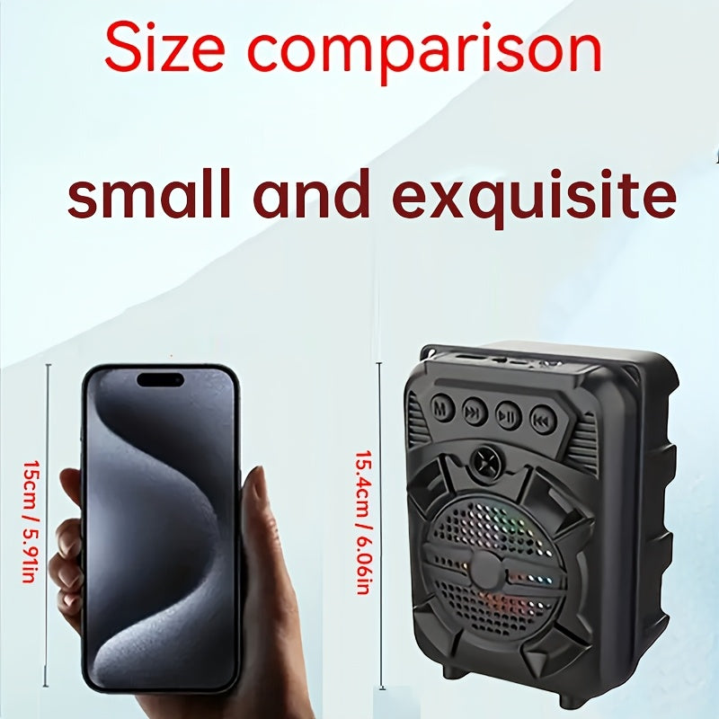 Portable Bluetooth Speaker with RGB Lights 5W Wireless USB Rechargeable for Smartphones and Tablets