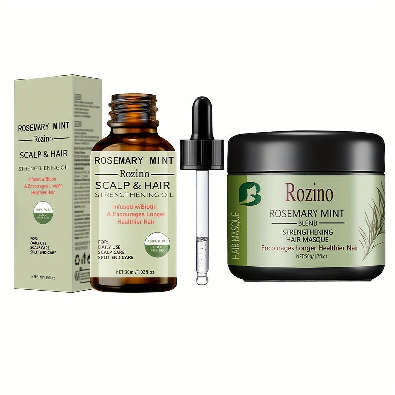 Rosemary soch parvarishi to'plami, muhim yog' va soch niqobi bilan kuz va qish uchun. Silliq, namlangan sochlar uchun namlik va oziqlantirishni ta'minlaydi. To'g'ri, jingalak yoki permali sochlar uchun mukammal. Ajoyib