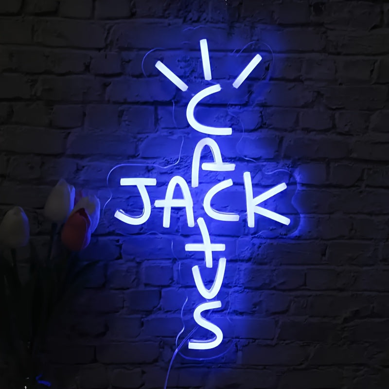 USB Powered Neon Jack Sign Wall Decor for Bedroom Home Bar Party Switch Control