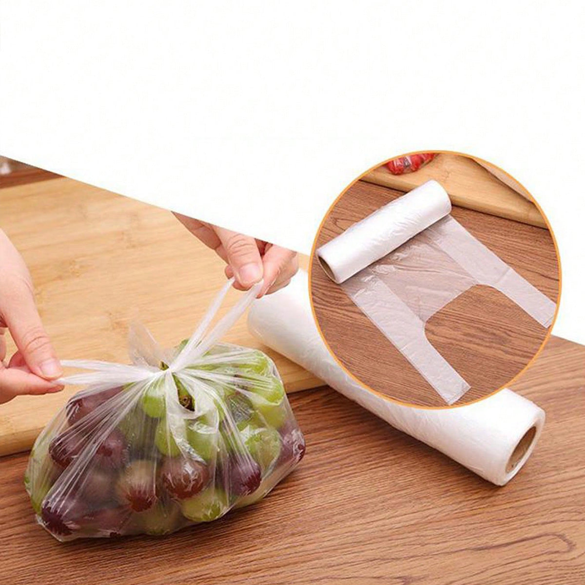 Oziq-ovqat sifatli qalin plastmassadan tayyorlangan 100 ta yangi saqlash sumkasi, vest uslubida oshxona paketlash uchun. Katta, o'rta va kichik o'lchamlarda mavjud. Uy-ro'zg'or saqlash uchun bardoshli PC materialidan tayyorlangan.