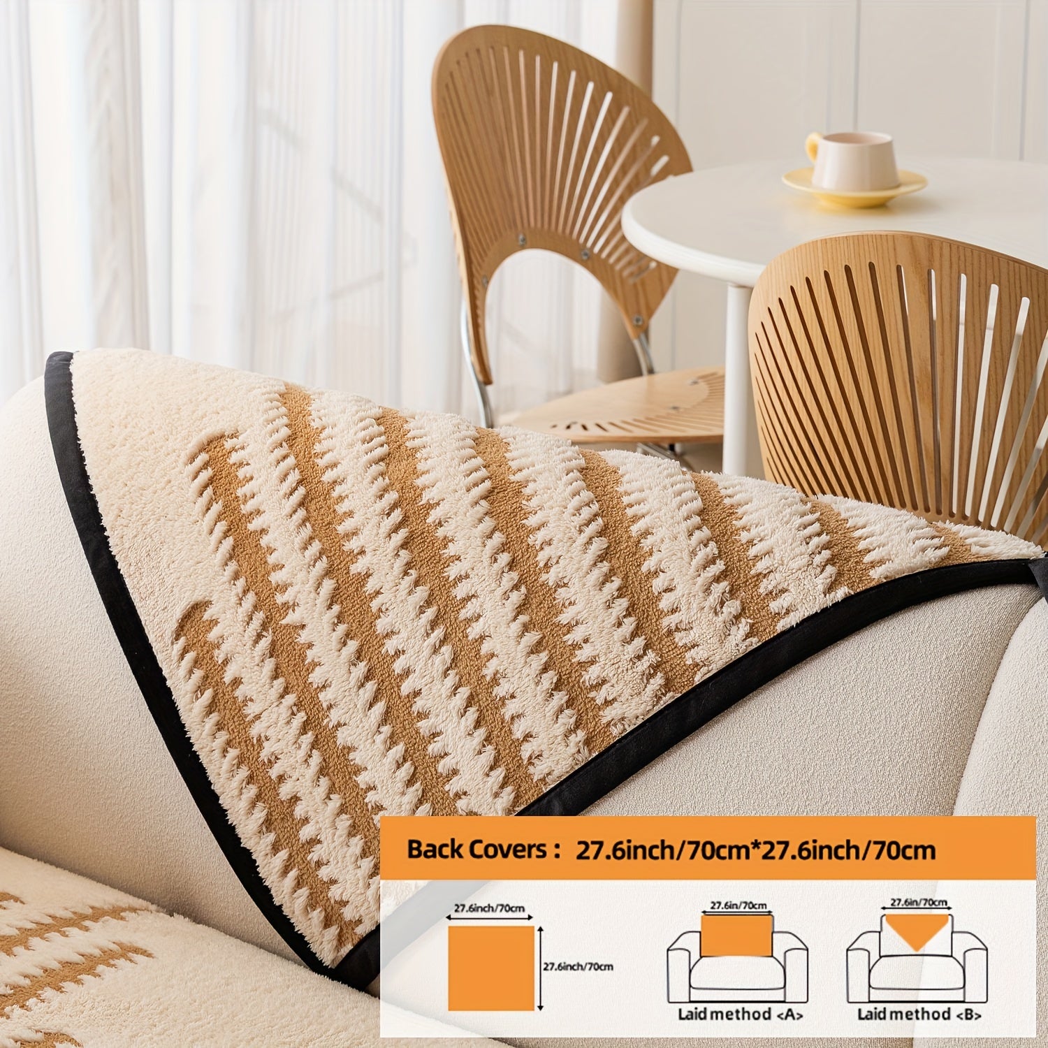 Современная накидка на нордический диван с черно-белой полоской, безопасная для домашних животных, противоскользящая, для 1-4 мест