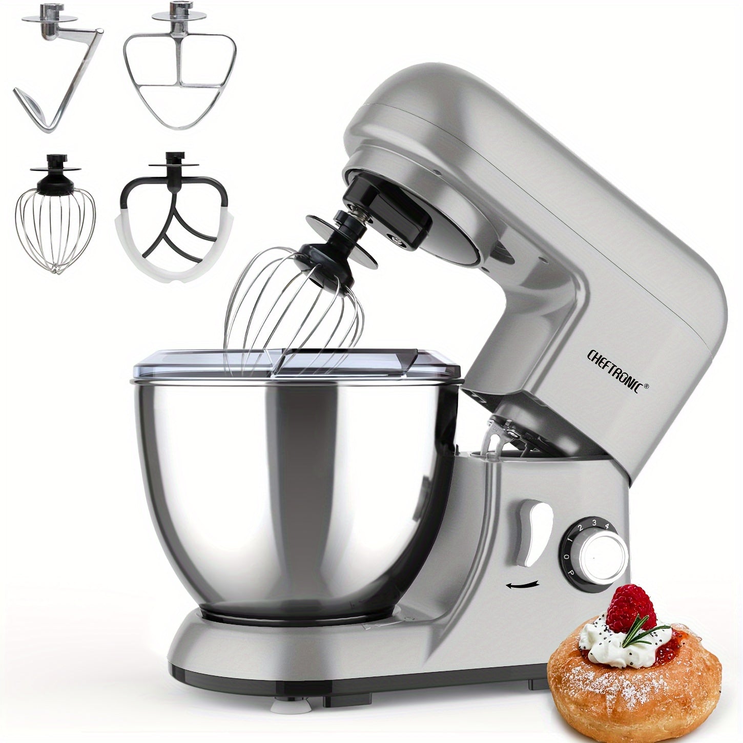5L Electric Stand Mixer 1300W Tilt-Head Kitchen Appliance with Dough Hook Whisk