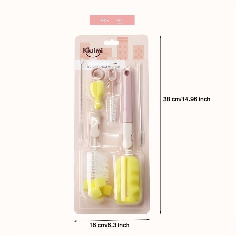 Baby Bottle Cleaning Set with Brush, Straw Brush and Rotating Sponge