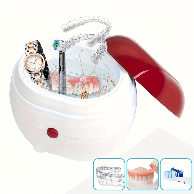 Portable Sonic Dental Cleaner Box with Filtration for Dentures and Retainers