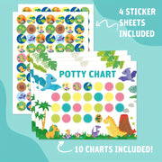 Potty Training Chart Set for Boys and Girls Includes 10 Magnetic Reusable Charts and Stickers