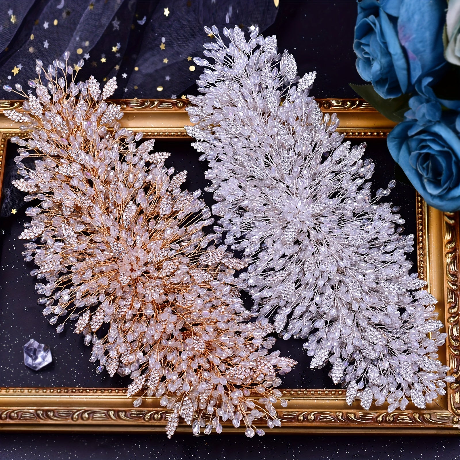 Multilayer Rhinestone Bridal Headband with Crystal Embellishments for Weddings