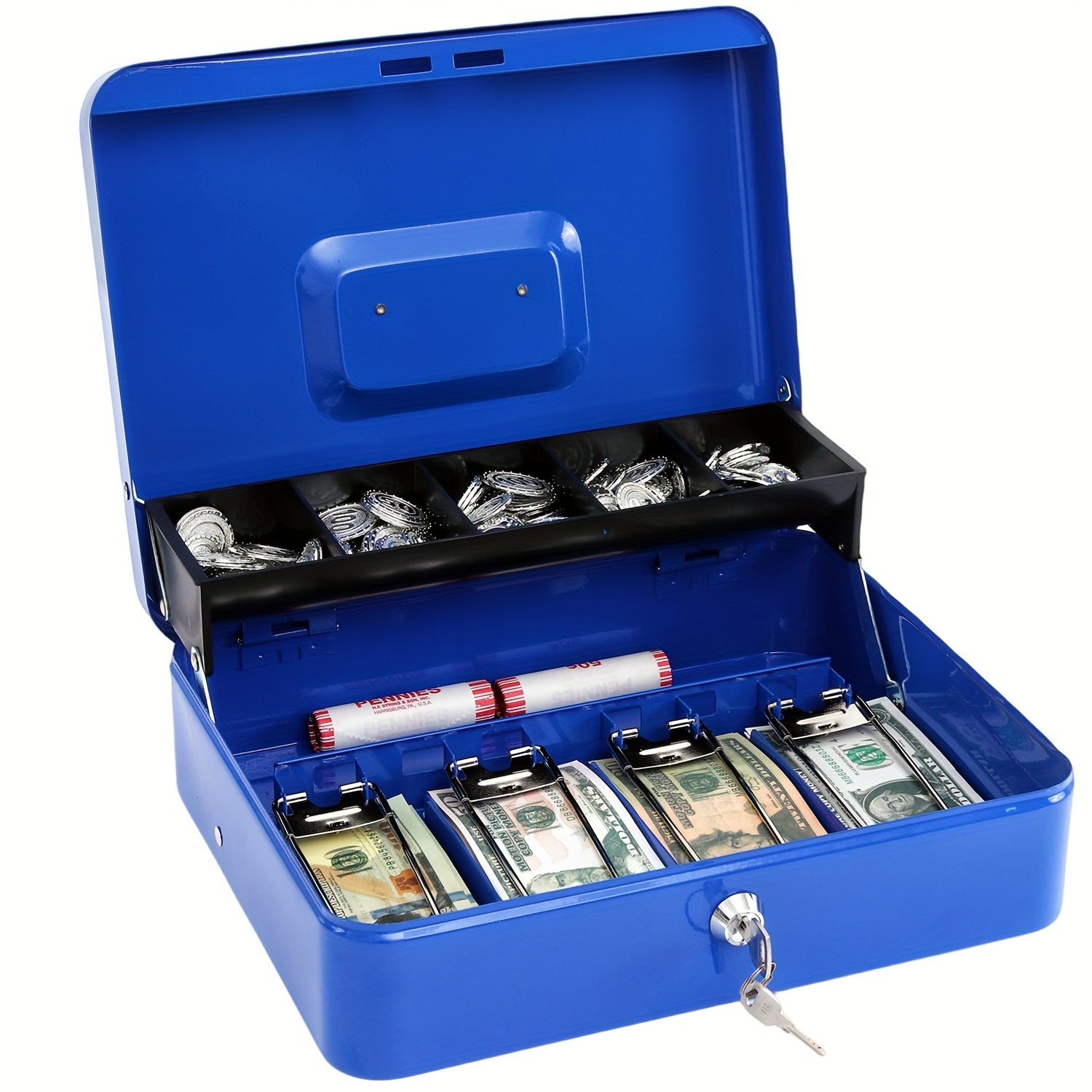 Iron Money Box with Lock for Cash Storage and Organization