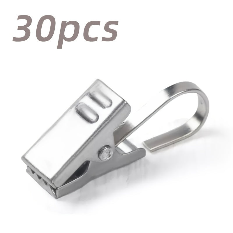 Stainless Steel Curtain Clips with Easy-Grip Carabiner Sets of 20 30 50 Shower Curtain Rings