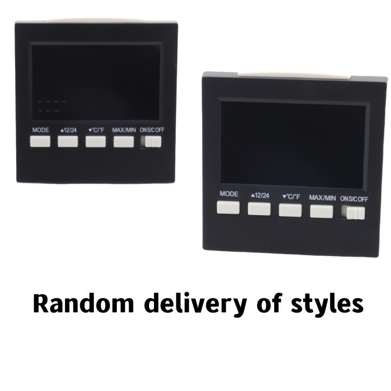 Digital Weather Station Indoor Temperature Humidity LCD Alarm Clock Calendar Voice Control Battery Powered