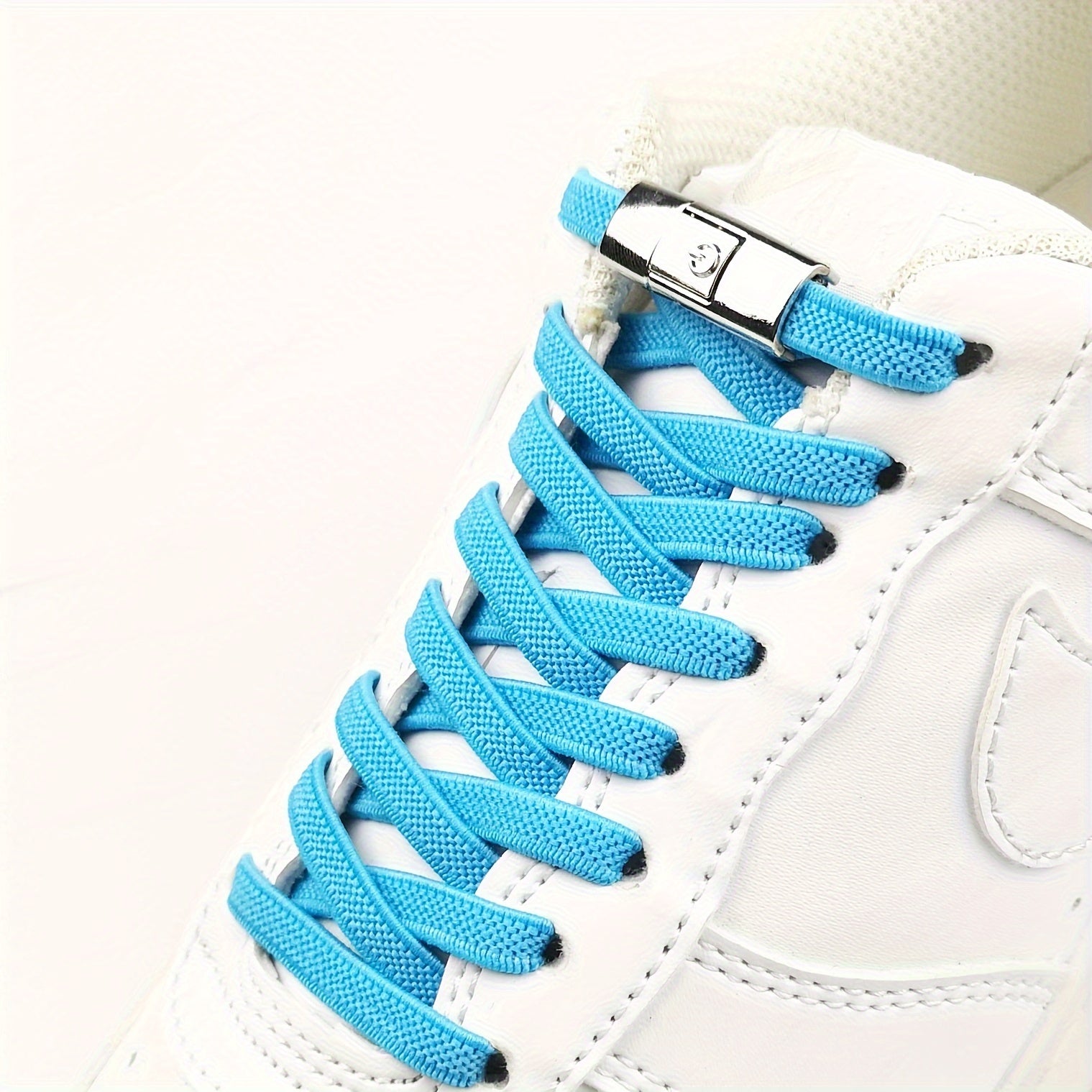 Unisex Elastic No-Tie Shoelaces Lazy Metal Lock Laces for Sports and Casual