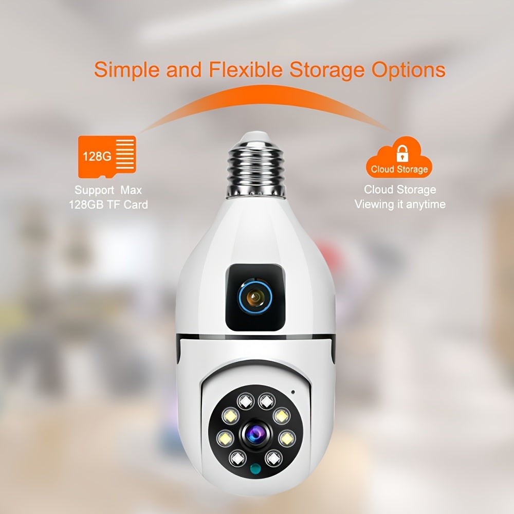 Smart Home PTZ Security Camera Hard-Wired Outdoor Indoor Surveillance Dual Lenses Motion Detection Two-Way Audio Cloud Storage