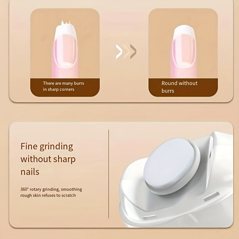 Portable Electric Nail Trimmer with USB Rechargeable Battery and LED Light