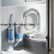 Bir martalik hojatxona cho'tkasi to'plami - oson tozalanadigan, devorga o'rnatiladigan, batareyasiz, hojatxona va hojatxona tozalash uchun ideal.