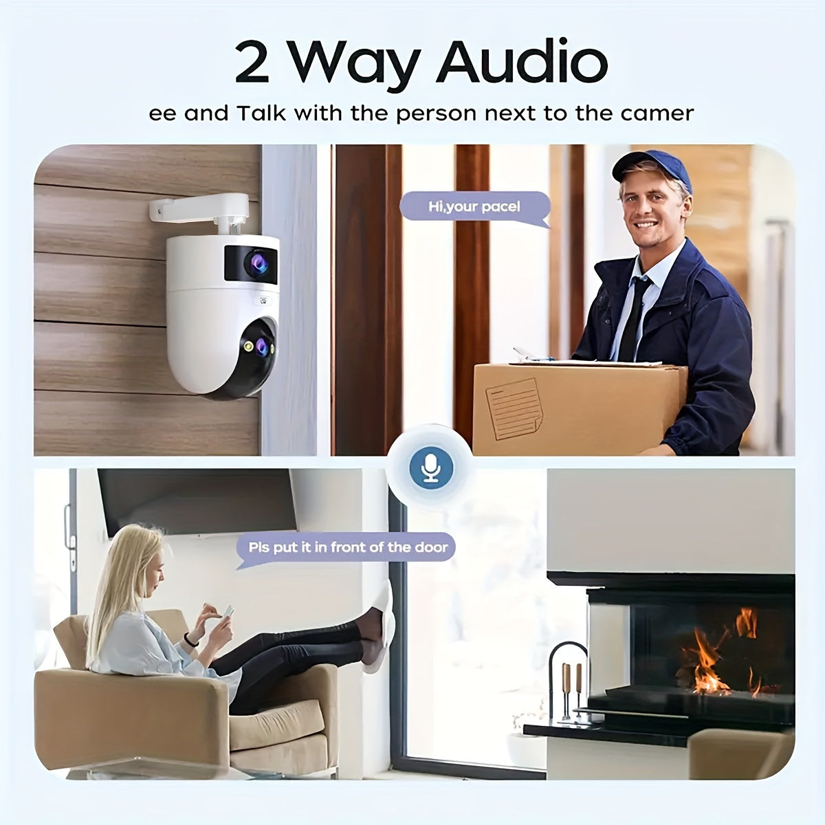 4K Ultra HD Outdoor Security Camera with Dual Lenses PTZ Motion Detection Wi-Fi