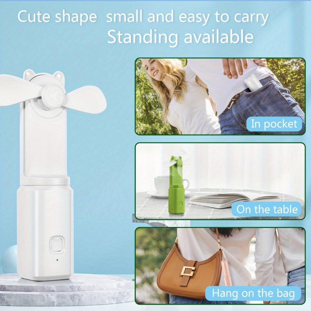 Mini USB Fan Handheld Rechargeable Touch-Proof Safety for Camping Office Travel