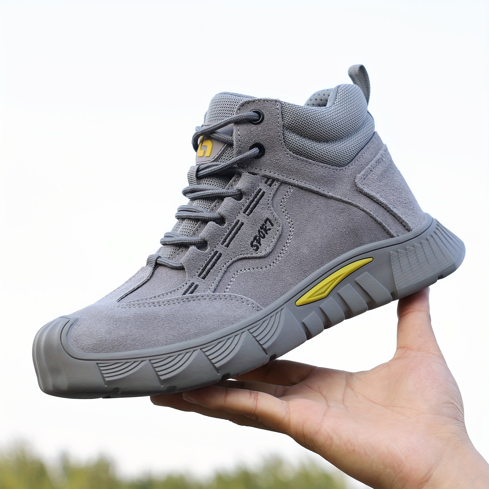 Zapatos de seguridad para hombre, impermeables, con punta de acero, resistentes a impactos y perforaciones, suela de goma duradera