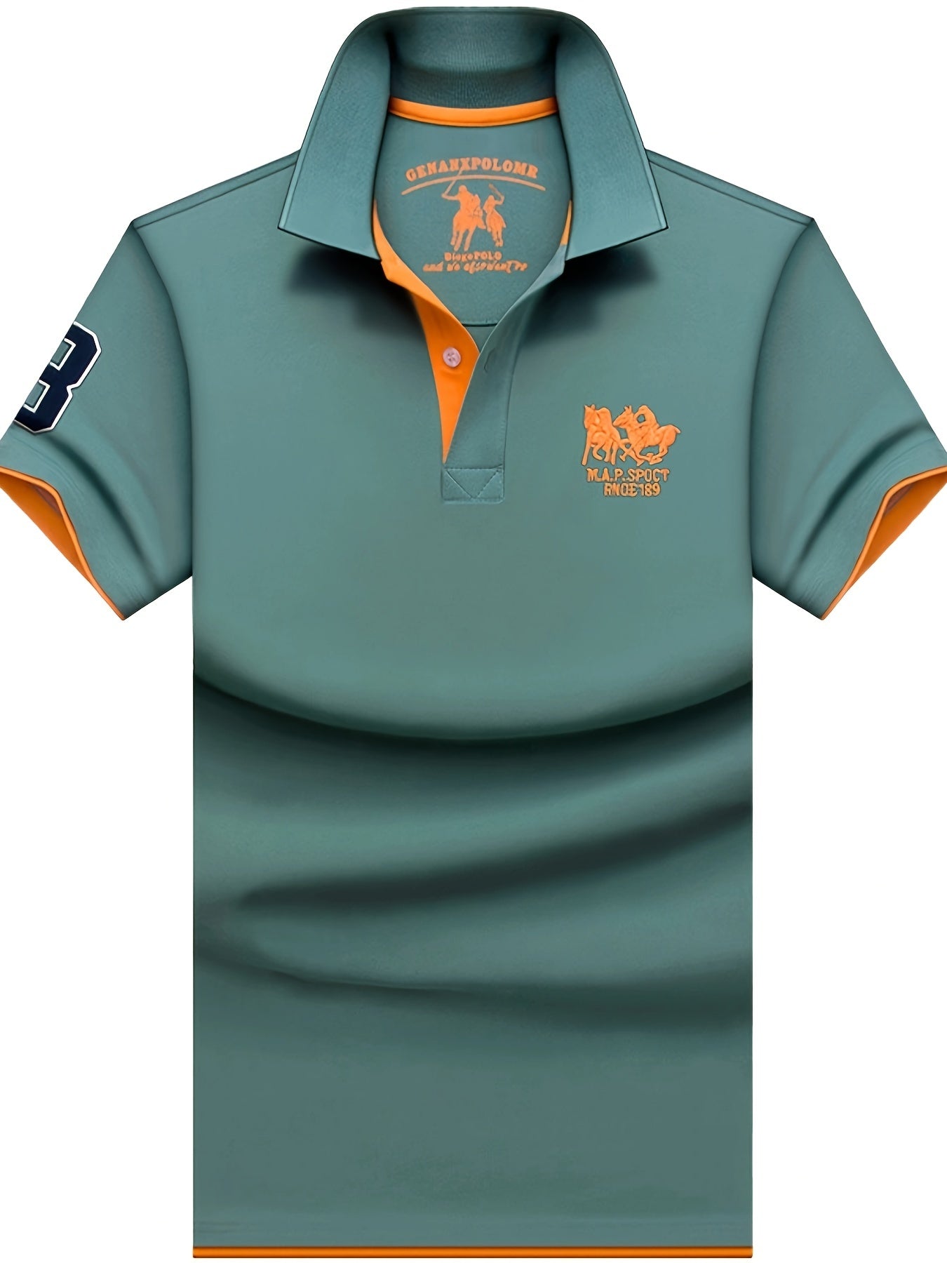 Camisa polo de algodón de verano para hombre, color sólido, con bordado en el solapa, corte regular