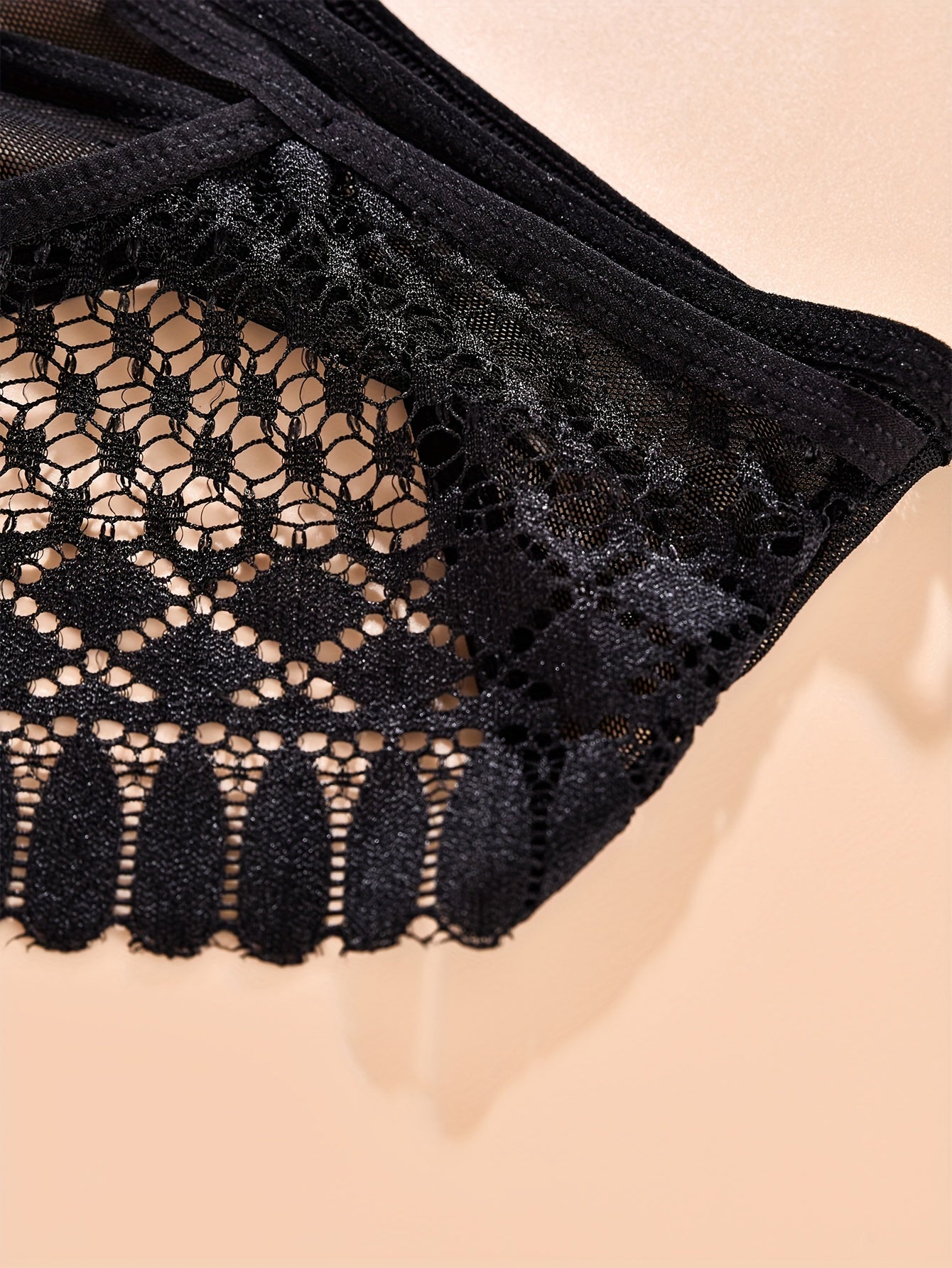 Women's Mesh Hipster Panties with Cross Strap and Hollow Design