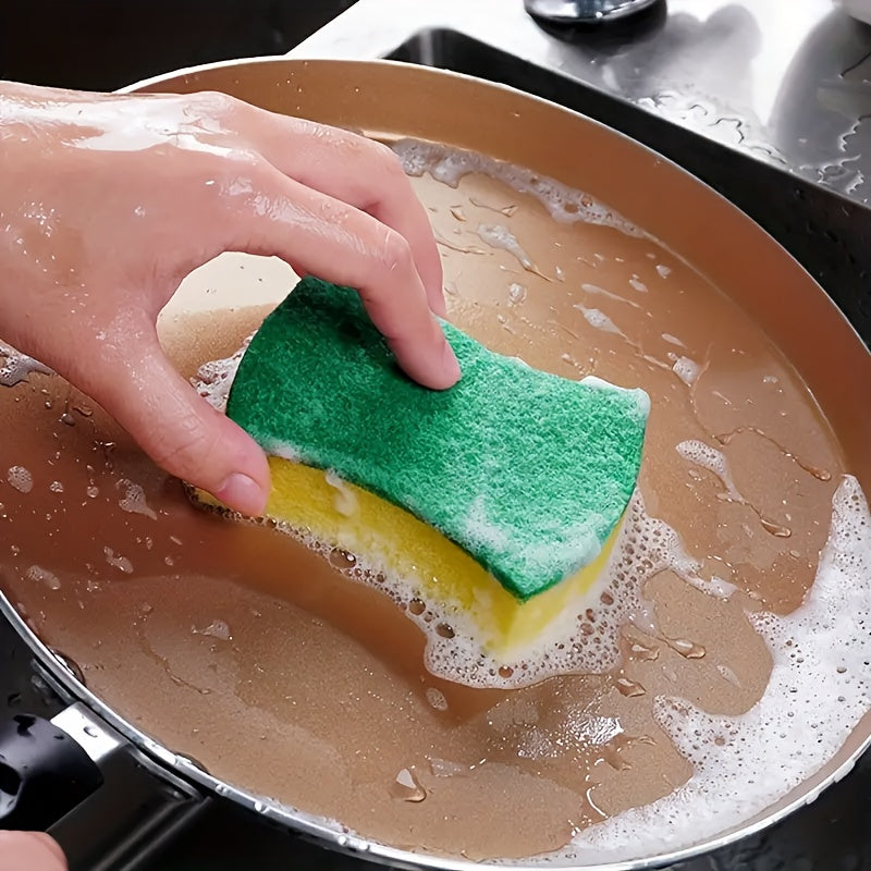 Pack of 12 or 24 Multi-Use Cleaning Sponges with Dual-Sided Scrub Pads