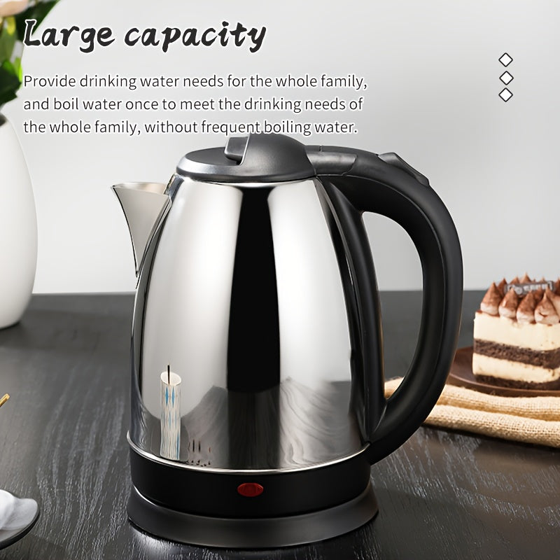 Electric Kettle Stainless Steel Black Lid 220V 1500W EU Plug