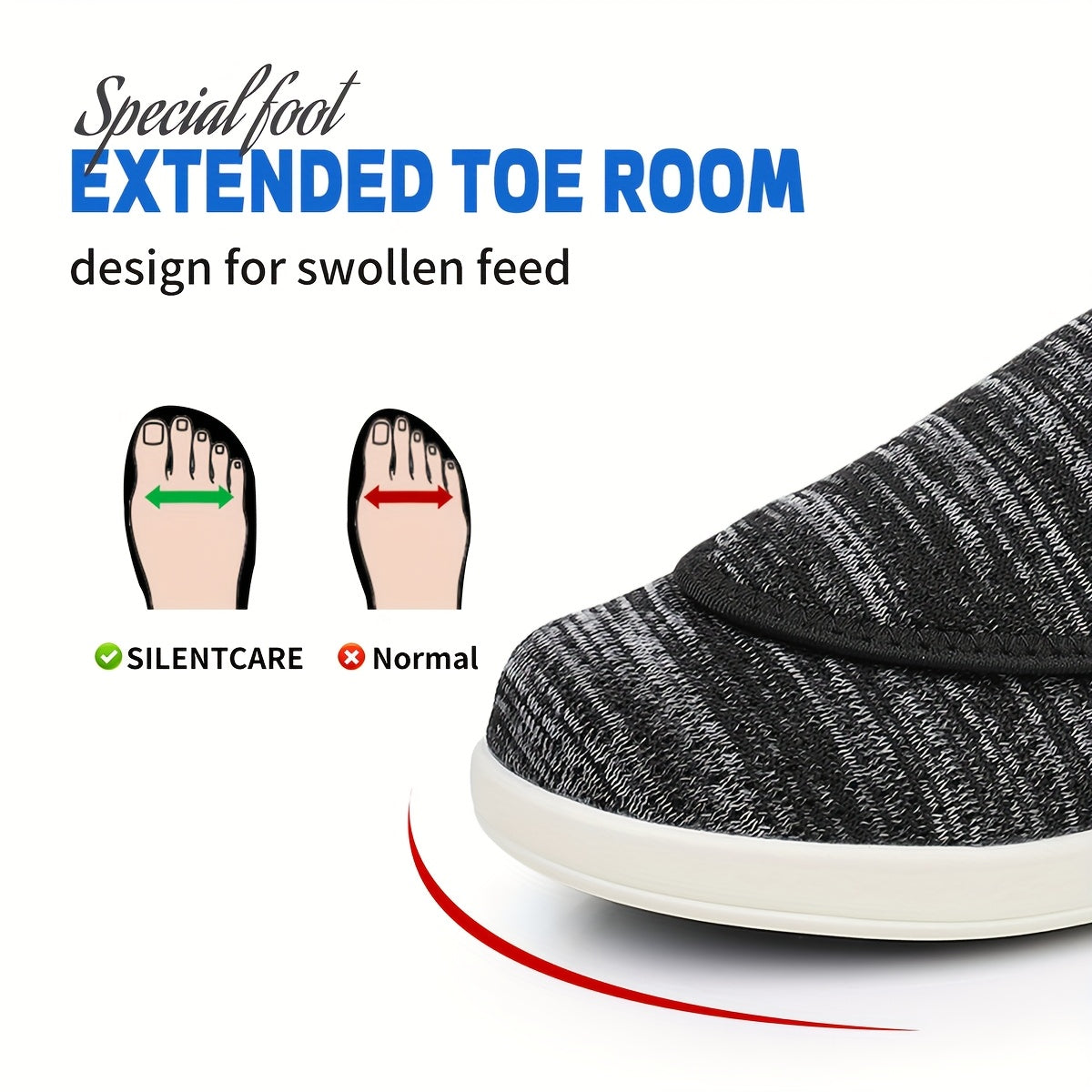 Women's Lightweight Adjustable Strap Walking Shoes Breathable Fabric Shock-Absorbing Outsole