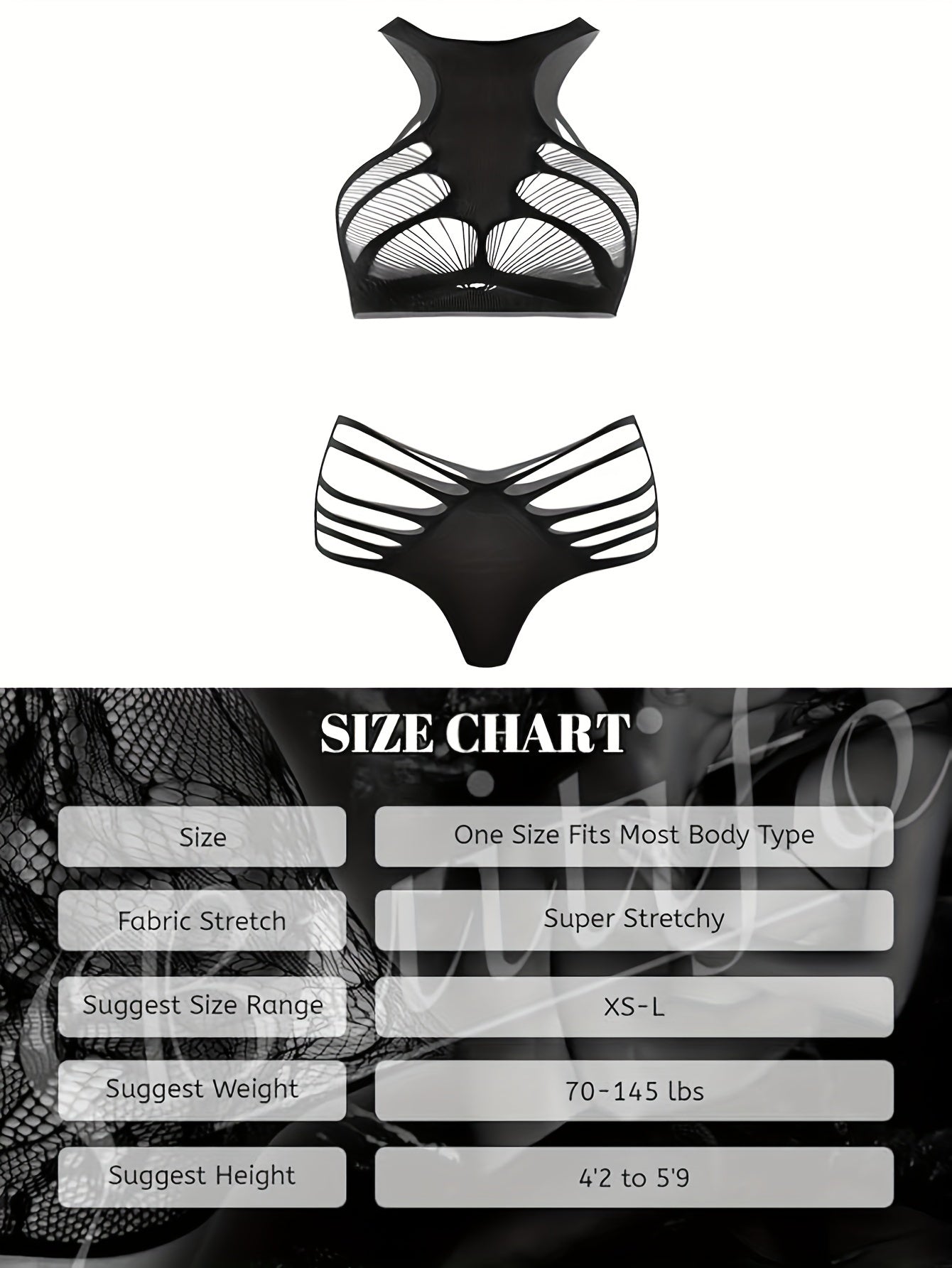 Women's Pink Hollow Fishnet Lingerie Set Sleeveless See Through for Party and Valentine's Day