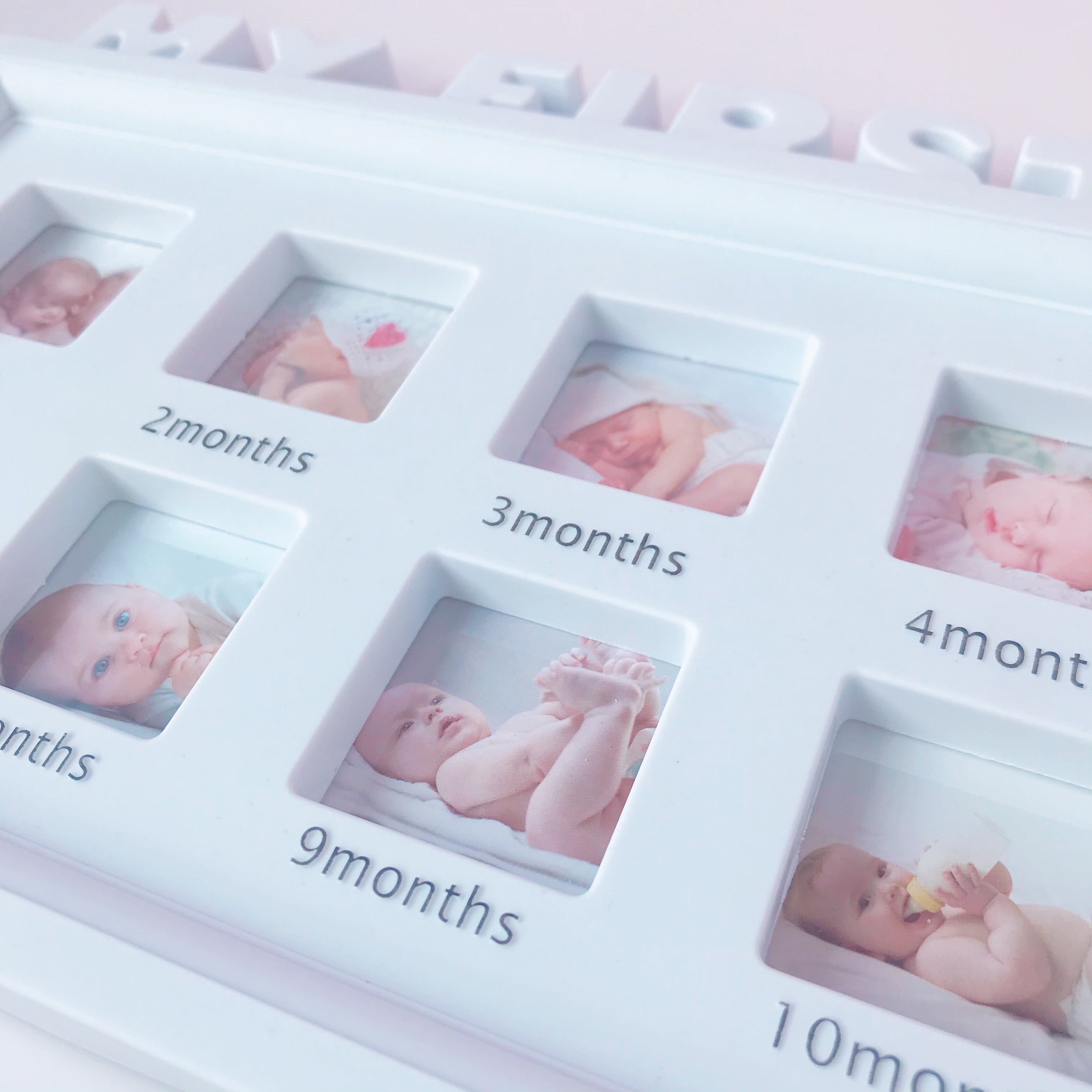 Baby Milestone Frame 12 Months Photo Sign for First Birthday Halloween Thanksgiving Christmas